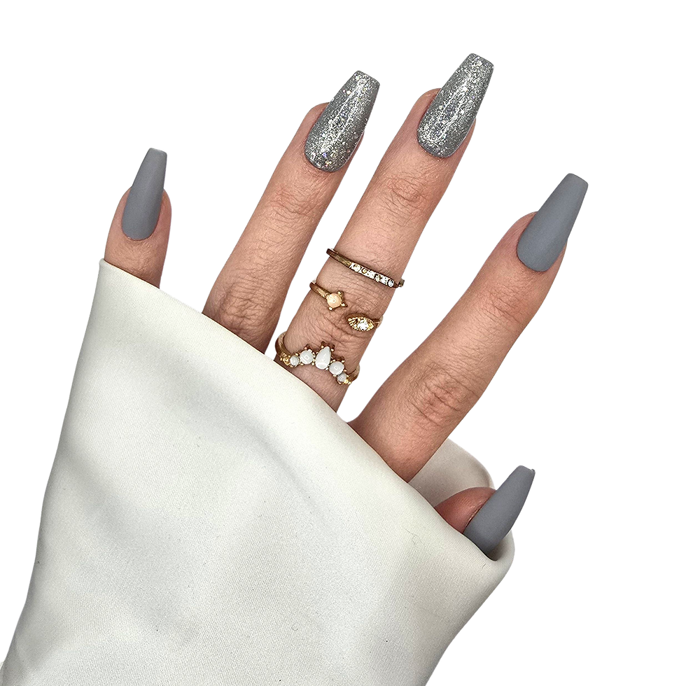 Thumbnail: B-266 - Lang Coffin - Grijs Glitter - Basics