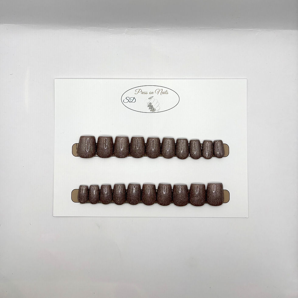 Thumbnail: B-119 - XS Coffin - Rose Gold Glitter - Basics