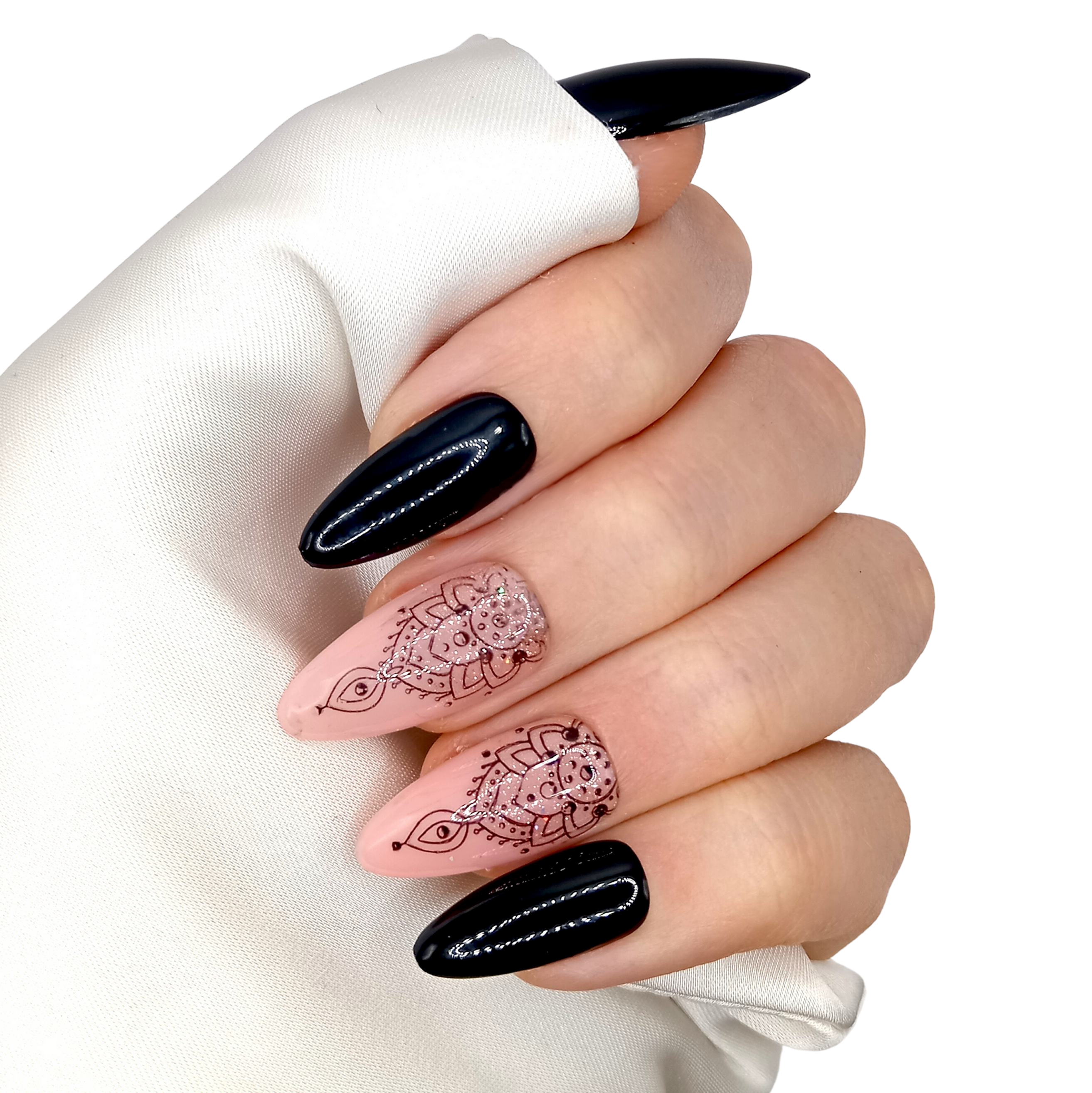 B-51 - Lang Stiletto - Zwart - Tekening - Basics