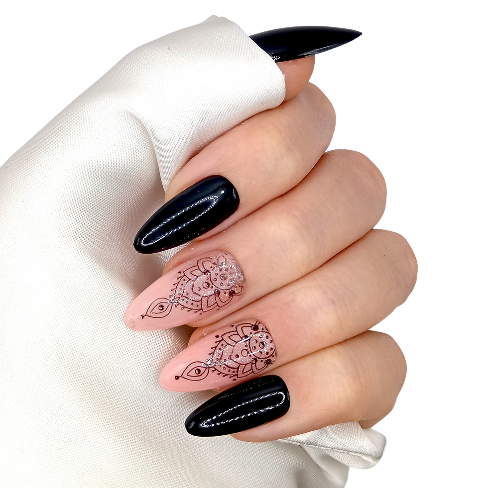 B-51 - Lang Stiletto - Zwart - Tekening - Basics