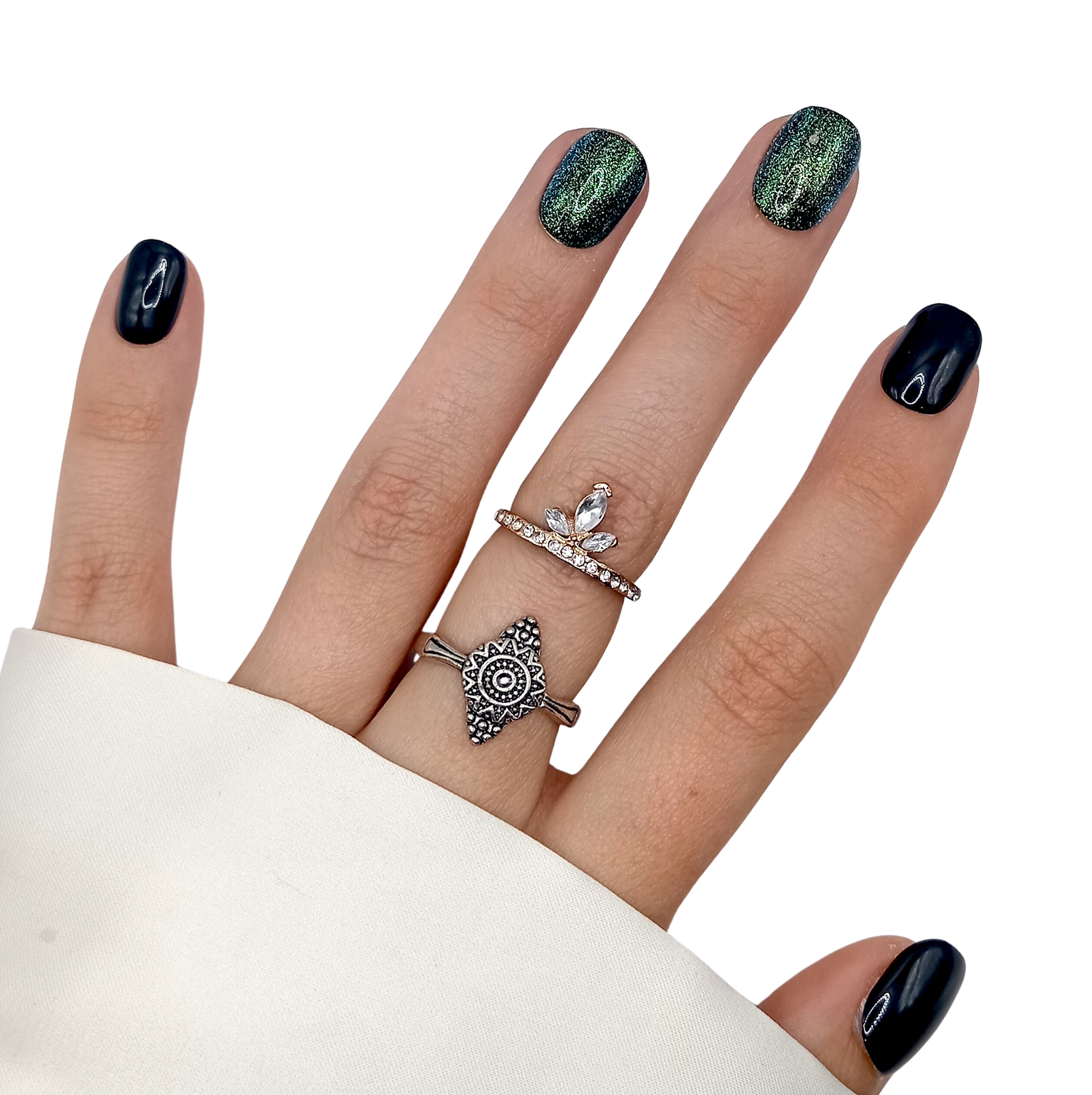 B-170 - XS Naturel - Zwart met glitter groen - Basics