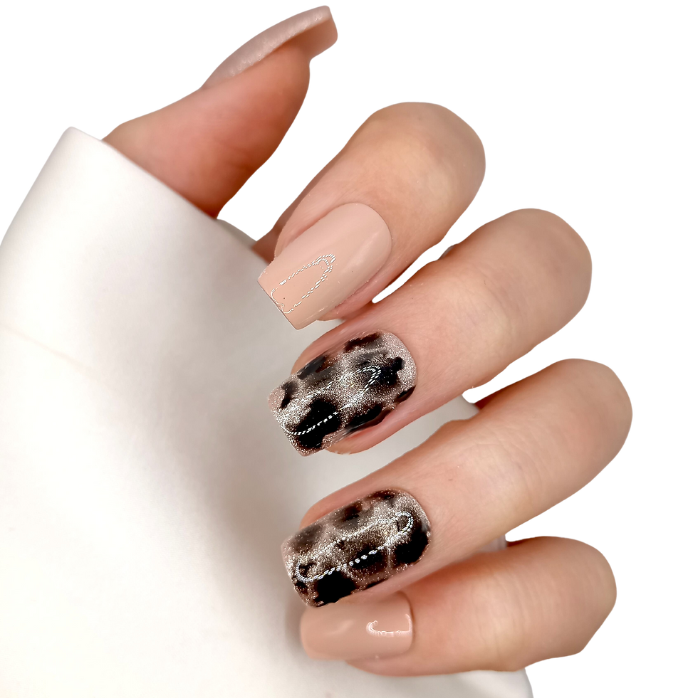 Thumbnail: B-226 - Medium Recht - Nude Beige Print - Basics