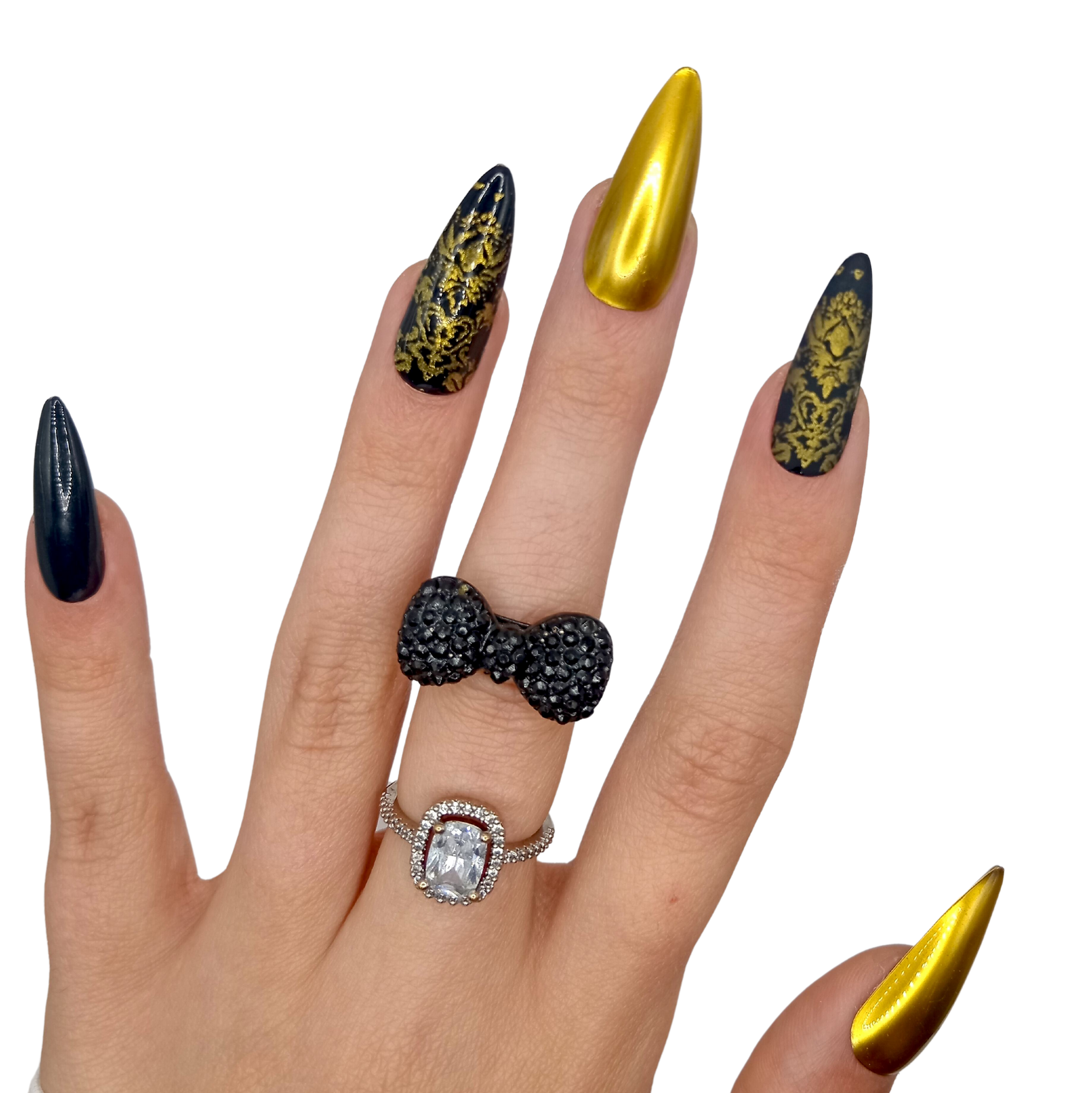 No. 34 Gold Lux - XL Stiletto -Zwart Goud