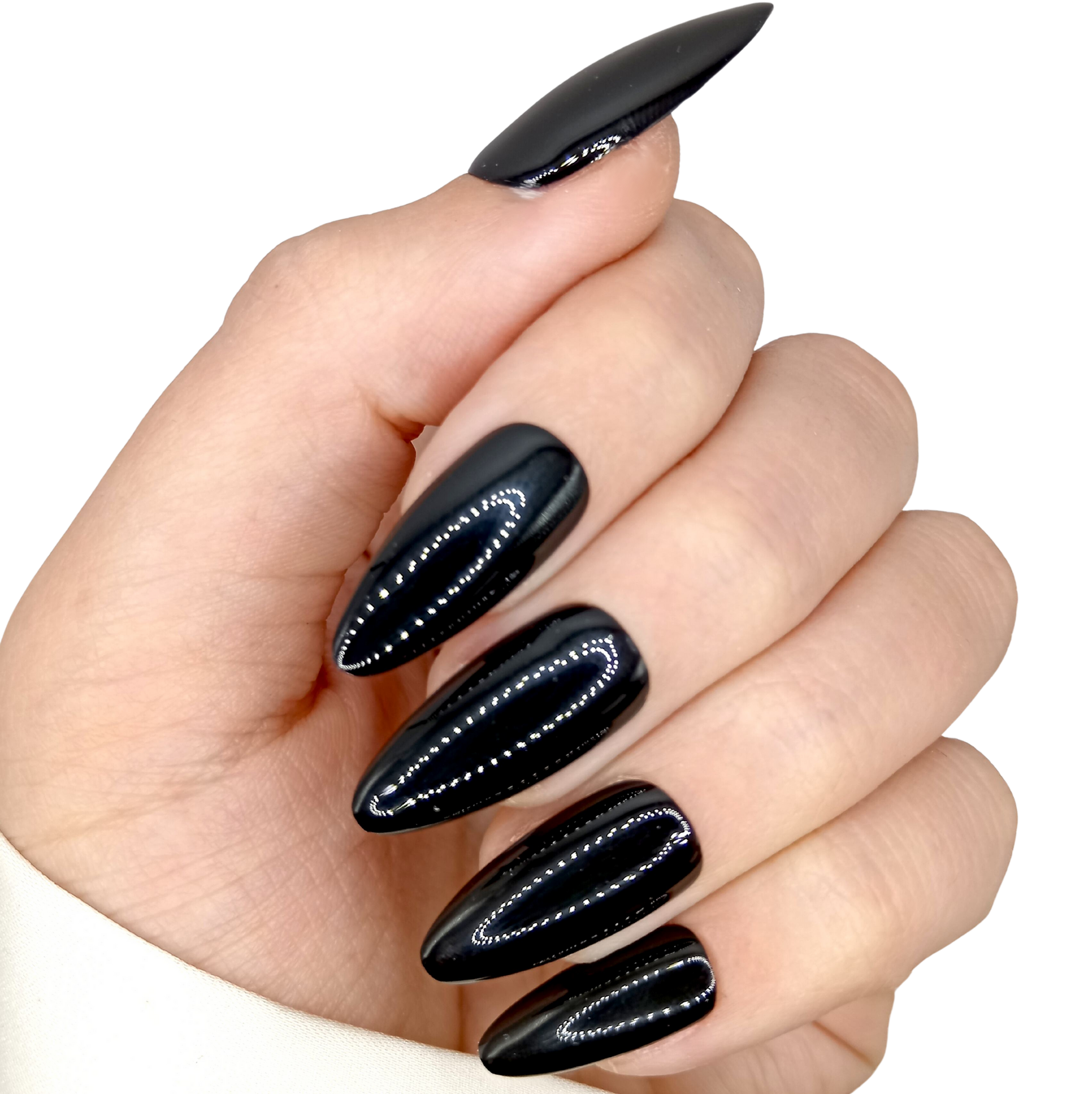 B-49 - Lang Stiletto - Zwart - Basics