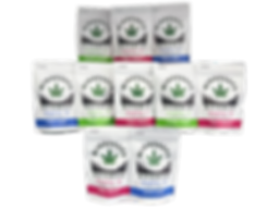 Assorted Delta 9 THC Gummies Bundle displayed with flavors wild berry, green apple, and blue razz, in attractive packaging
