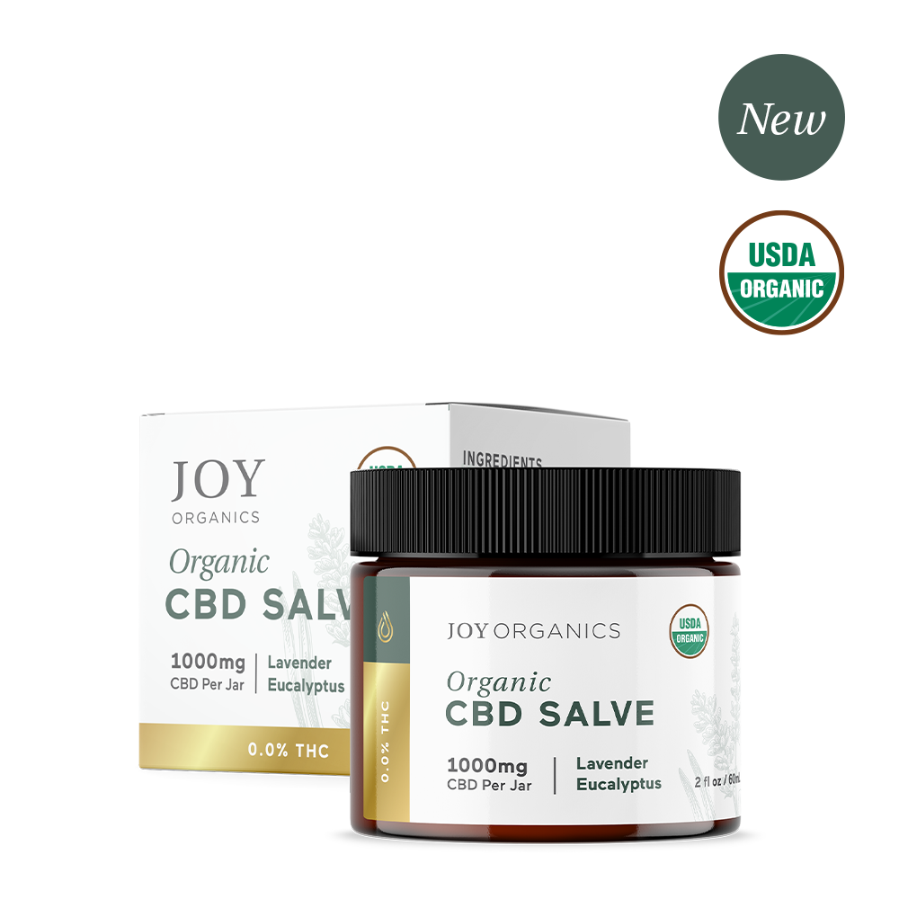 Joy Organics Organic CBD Salve - 1000mg Lavender Eucalyptus - 2oz - 0% THC.