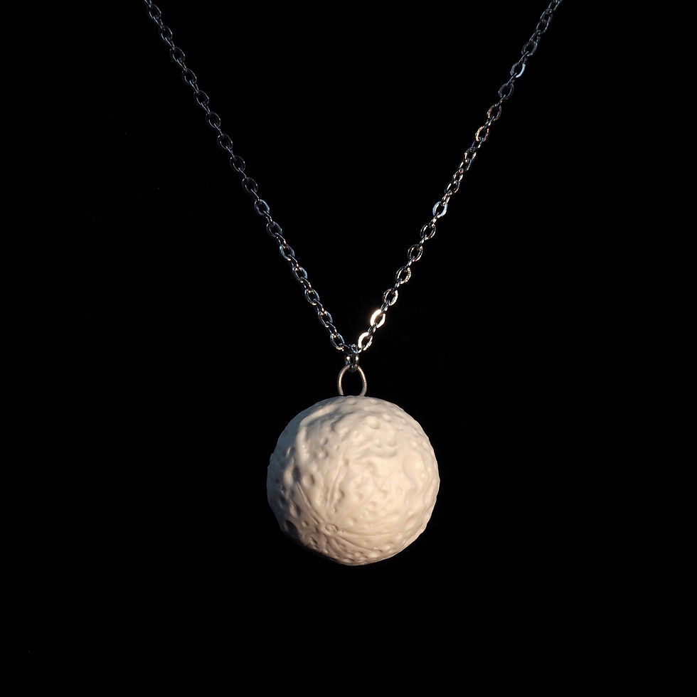 Moon pendant on 2mm chain