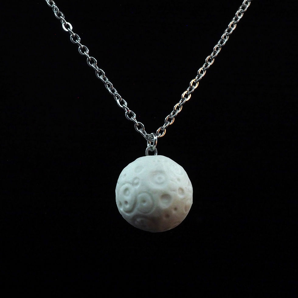 Mini moon pendant on 2mm chain