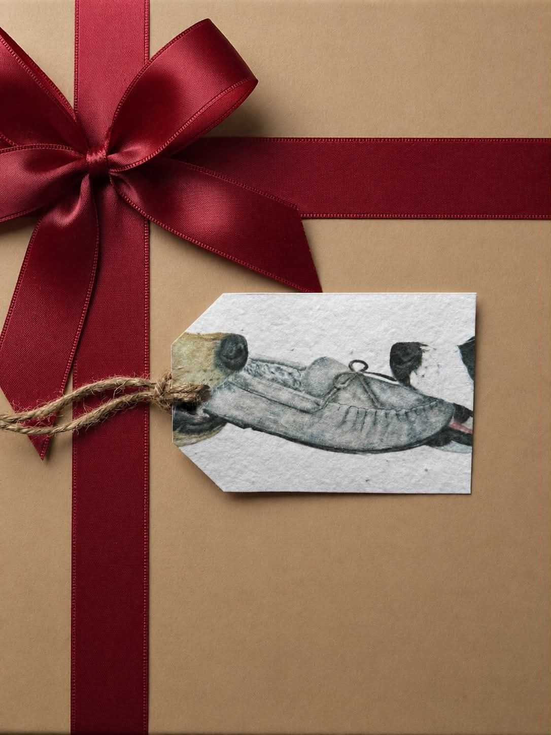 The prize slipper gift tag