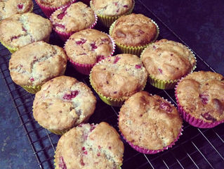 RASPBERRY, BANANA AND OAT MUFFINS