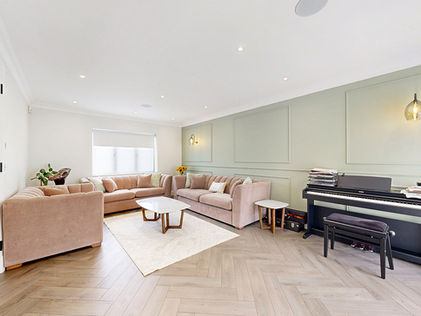snippet of an immaculate living room and piano in a property virtual tour