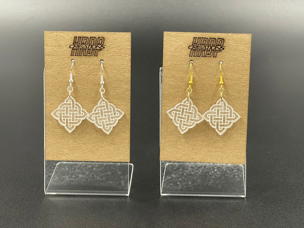 Thumbnail: Clear Knotwork Luggies (Gold Findings)