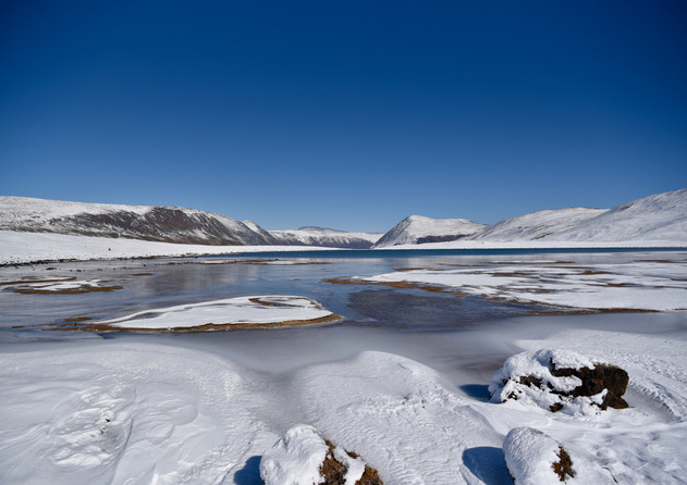 A frozen lake in the Altai Tavan Bogd National Park
- Western Mongolia.
