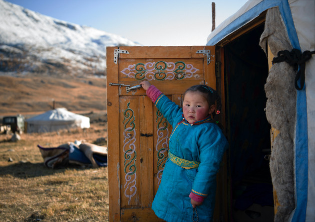Marsha outside her ger.
- Western Mongolia