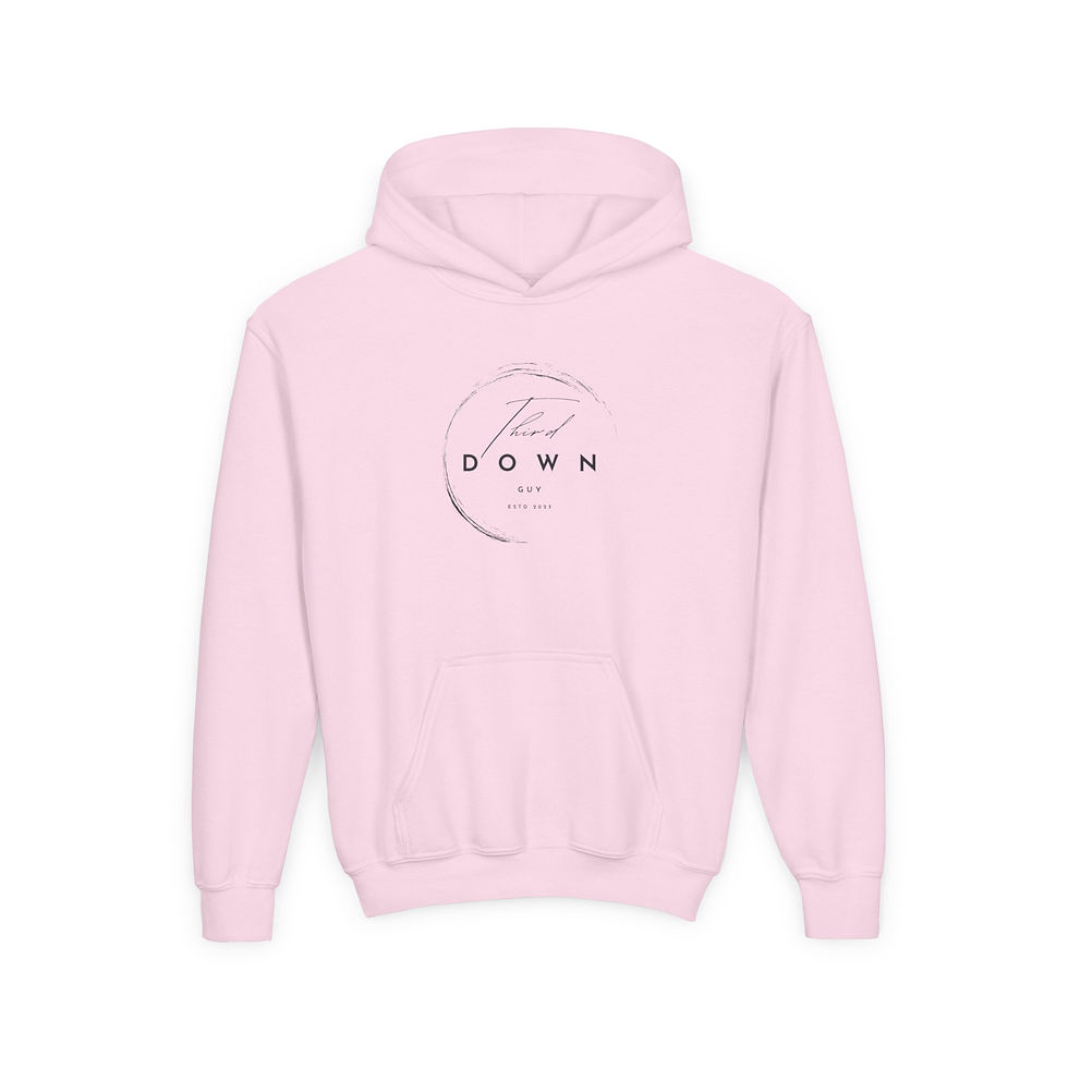 Thumbnail: Youth Athletic Hoodie with Third Down Guy Design