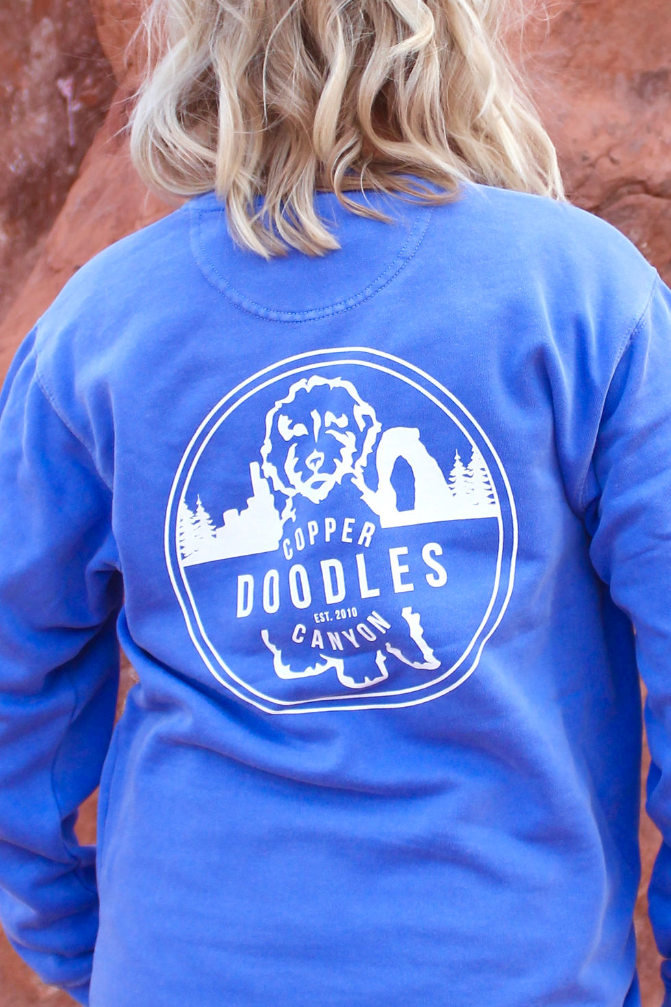 Thumbnail: Doodle Mom Crew Neck Sweatshirt- Periwinkle