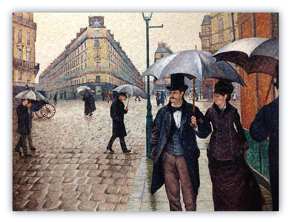 Riproduzione artistica in mosaico Di strada di Parigi di Cailebotte
