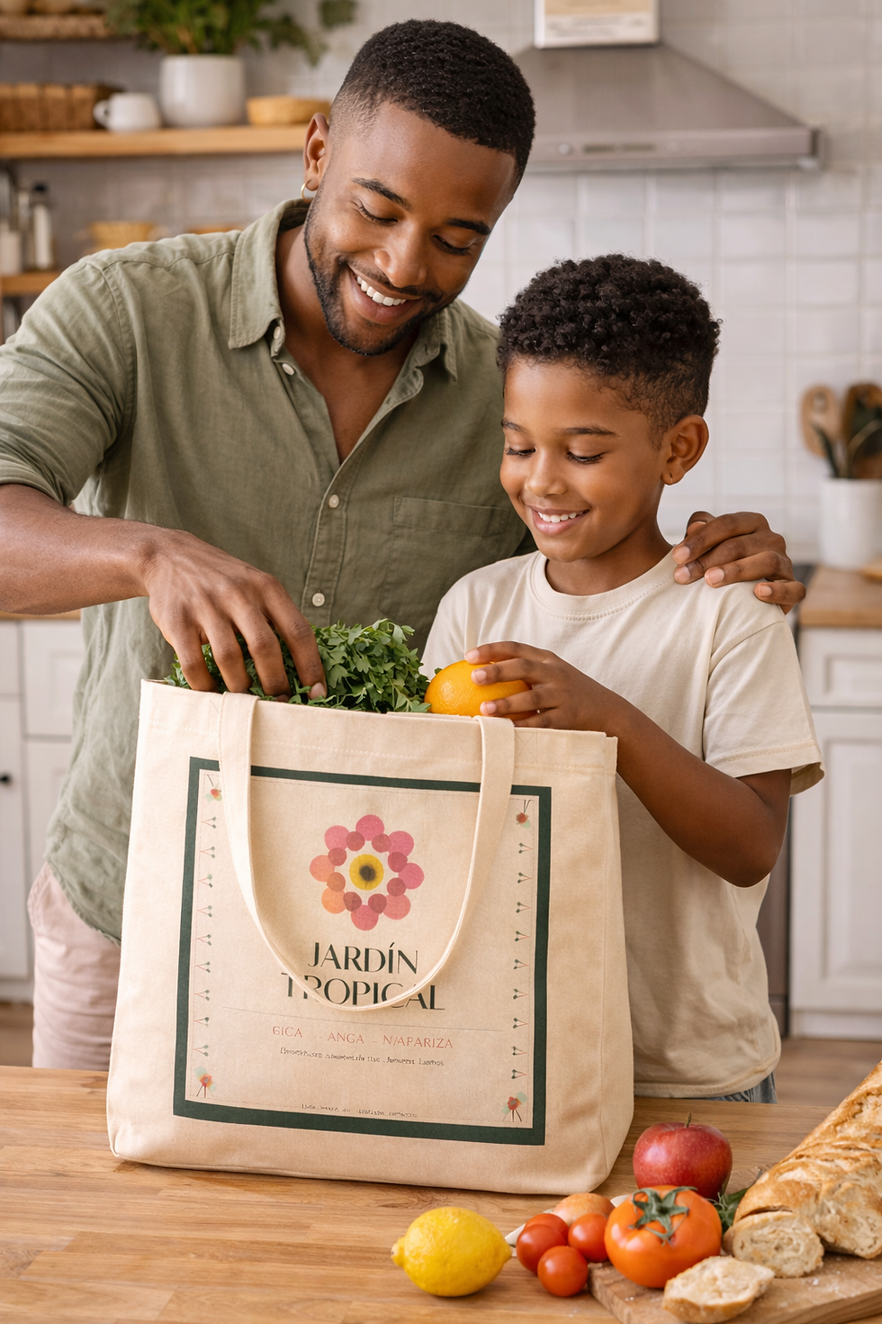 Прев'ю: Jardín Tropical Organic Tote Bag-Latin Culture Collection 2 Sided Original Art