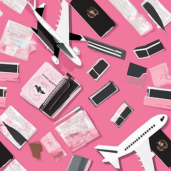 plane, books, tickets, passports with pink background.jpg