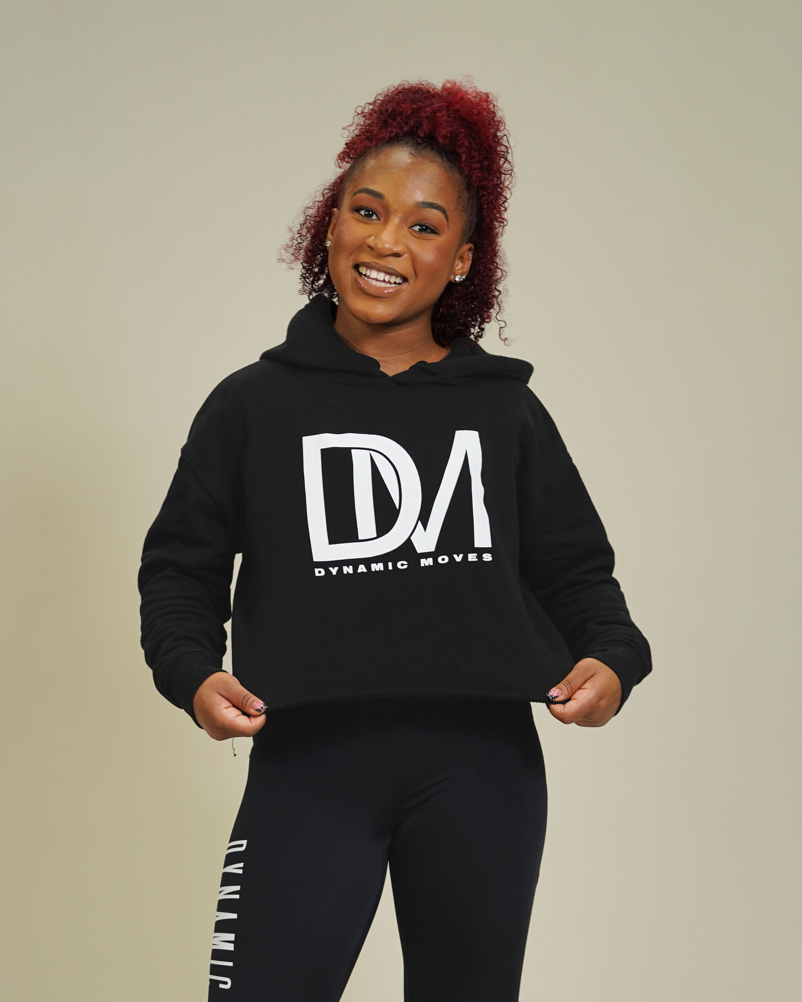 DM Cropped Hoodie in Black