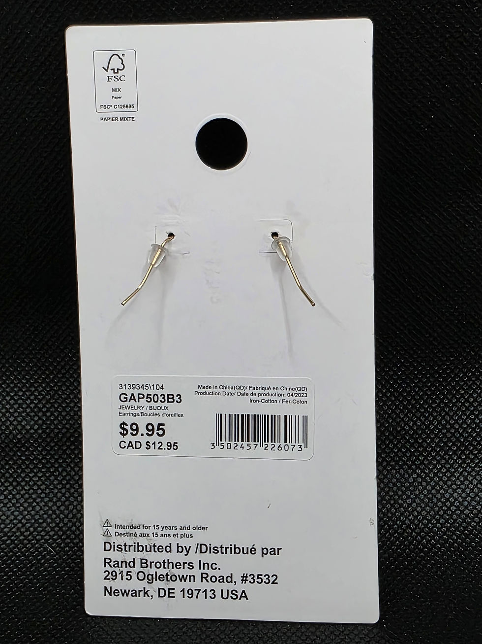 Thumbnail: GAP Blue Black & Silver Thread Drop Earrings Gold Tone Dangle Earrings Boho Mode