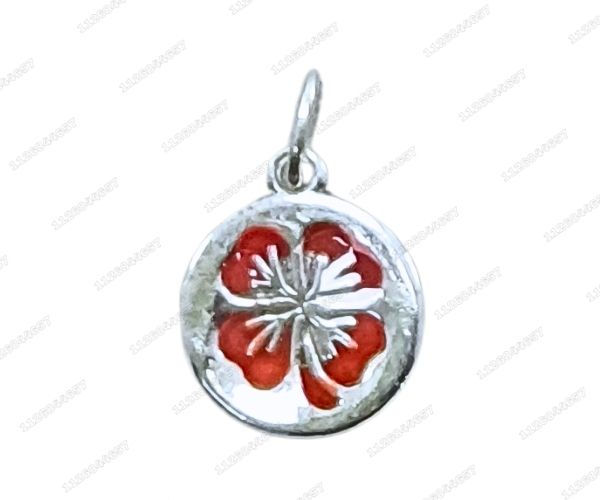 Miniatura: [CON-217-1133] CONJUNTO PLATEADO DIJE TREBOL Y CADENA + ESTUCHE