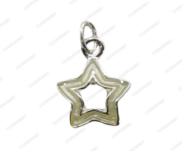 Miniatura: [CON-217-1130] CONJUNTO PLATEADO DIJE ESTRELLA Y CADENA + ESTUCHE