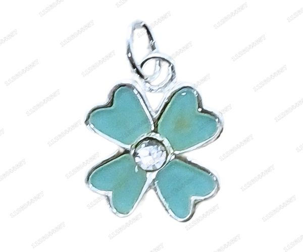Miniatura: [CON-217-1135] CONJUNTO PLATEADO DIJE FLOR Y CADENA + ESTUCHE