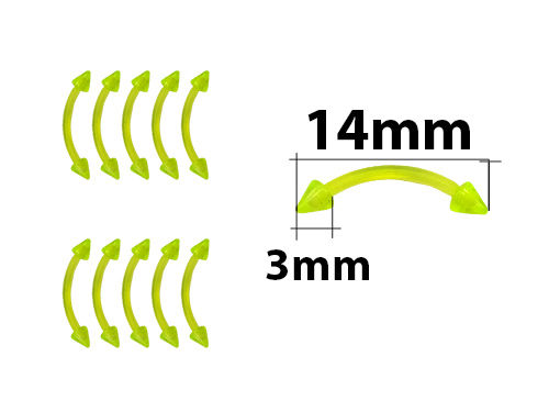 [PIR-82-103] PIERCING PLASTICO DOBLE PUNTA DE FLECHA 14 MM