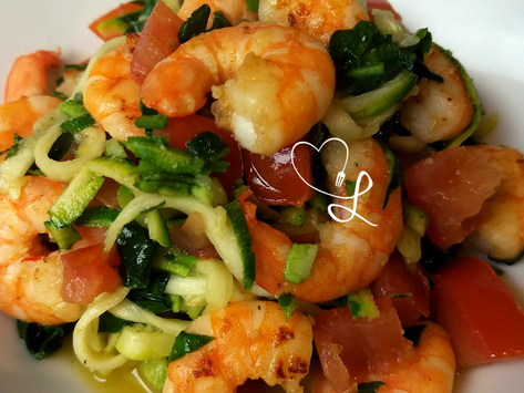 Espaguete de Abobrinha com Camarão