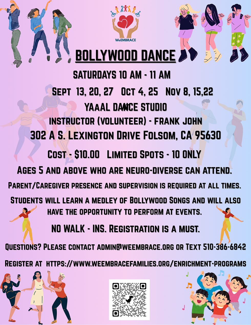 SEPT 13 THRU NOV 22_BOLLYWOOD DANCE - FOLSOM, 10 AM - 11 AM