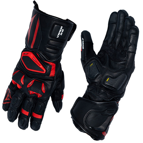 Shield Viper Motorcycle Gloves (Black Red) Shield Gears