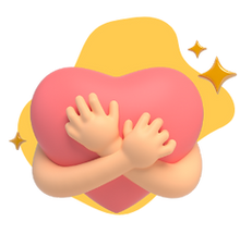 Brazos abrazando corazón: amor y cariño