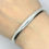 Thumbnail: Solid 925 Sterling Silver Half Rounded Milan Classic Cuff Bracelet.