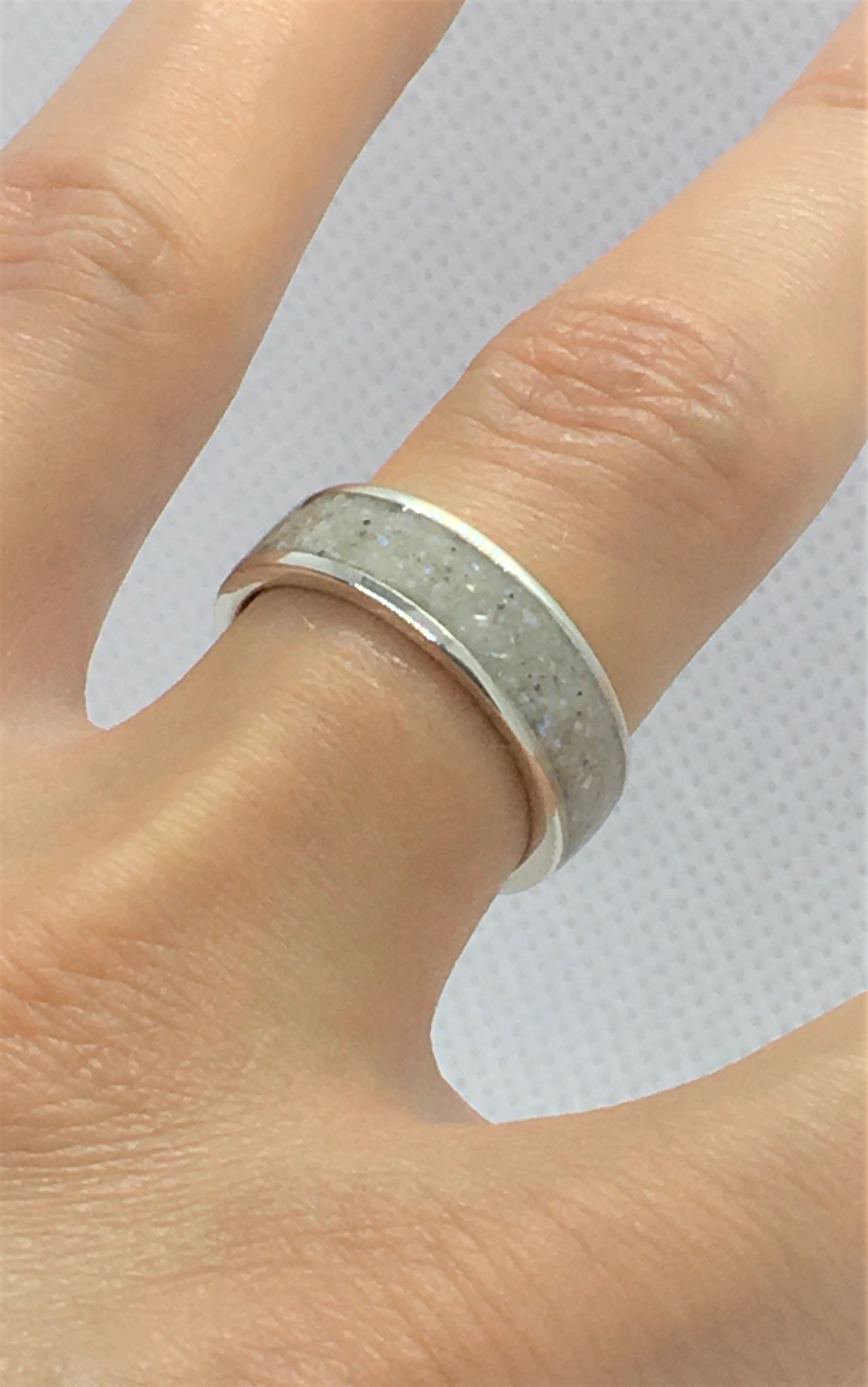 Silver Pearl Ring - Crushed Freshwater Pearls - 925 Solid Sterling Silver.