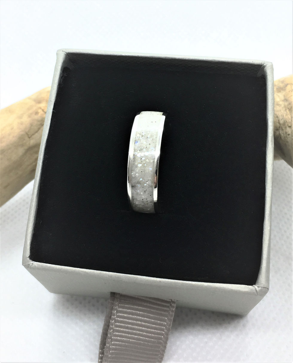 Thumbnail: Silver Pearl Ring - Crushed Freshwater Pearls - 925 Solid Sterling Silver.