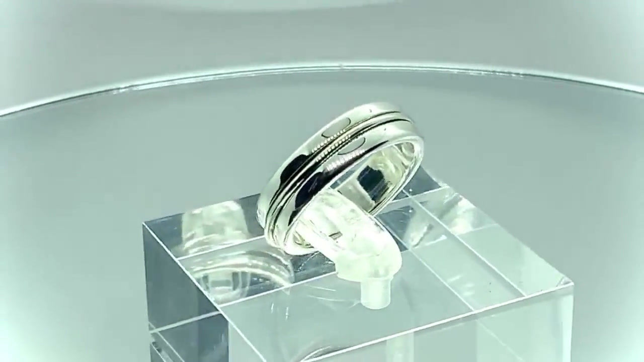 9ct White Gold and 925 Solid Sterling Silver Ring - Bespoke - Engraved Ri