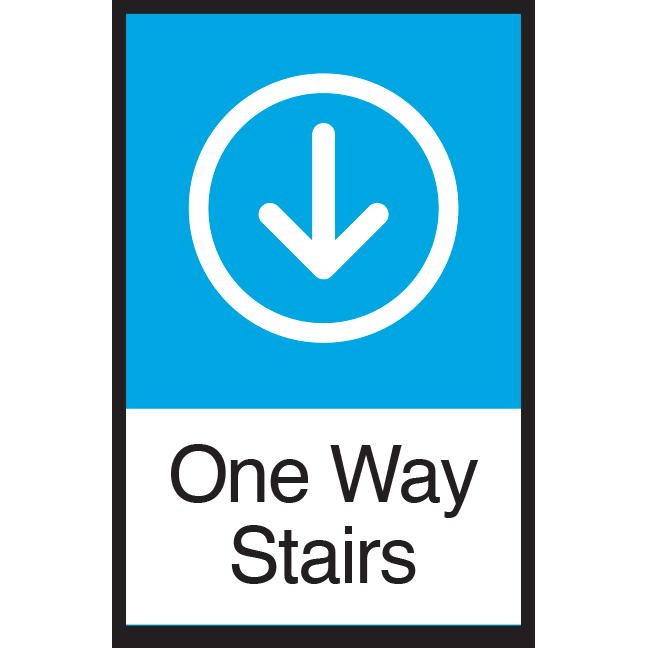Series 3: One Way Stairs (Down Arrow) - Poster/Sign