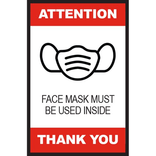 Series 2 Face Mask Must be Worn Inside Poster/Sign ABC Equipment Store