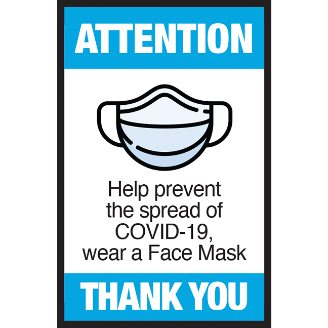 Series 3: Help Prevent the Spread of COVID-19, Wear a Face Mask - Poster/Sign