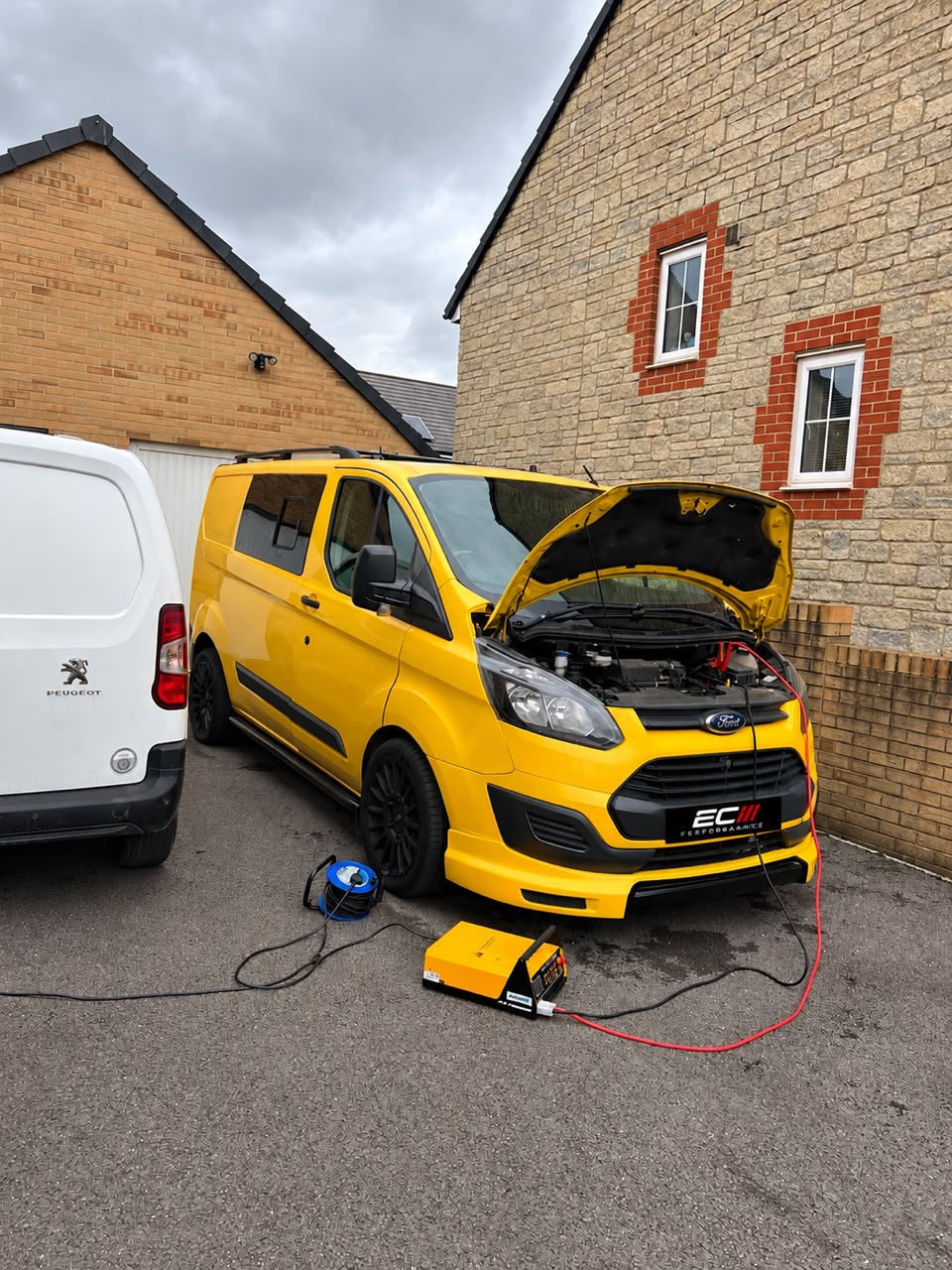 Yellow van undergoing mobile remapping in Bristol