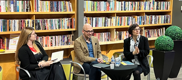 Authors at library book discussion