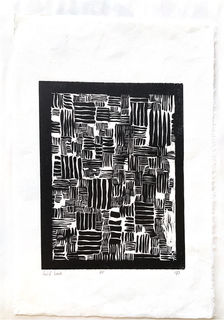 Original woodcut print on BFK Rives paper of a black geometric and abstract grid. Woodcut print of a black, abstract grid. Perfect print for home or office decor. Minimalist woodcut art print. 