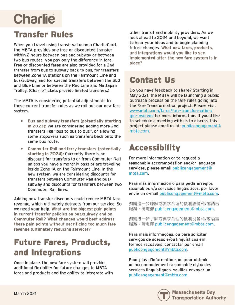 Fare media changes & media subsidy programs