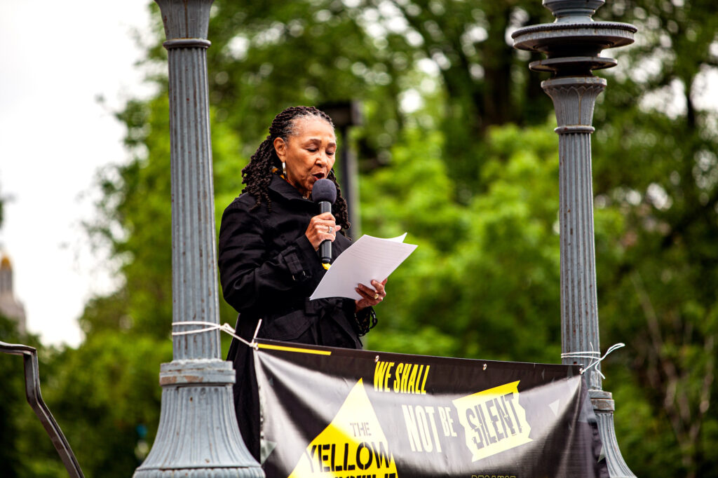 Reverend Gloria White Hammond speaks at rally