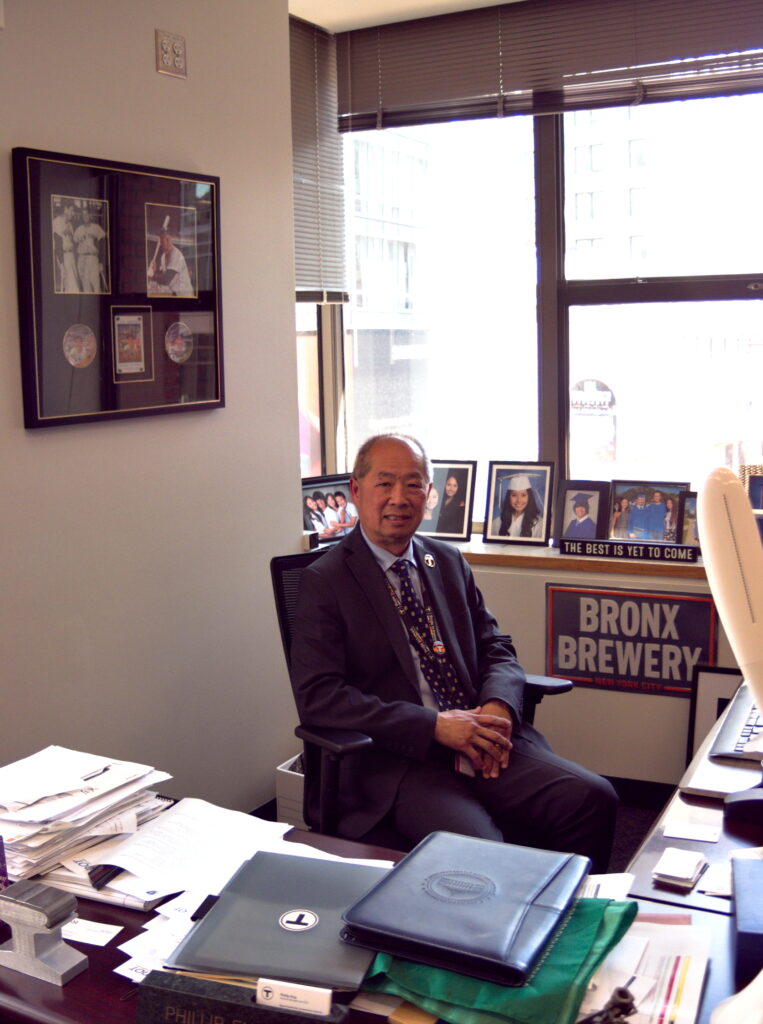 MBTA boss Phillip Eng in his office. Photo by Adam Smith.