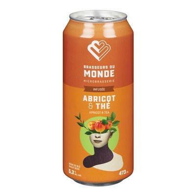 BRASSEURS DU MONDE Bière Blanche Aromatisée Aux Abricot Et Thé, L'abricothé 473 mL