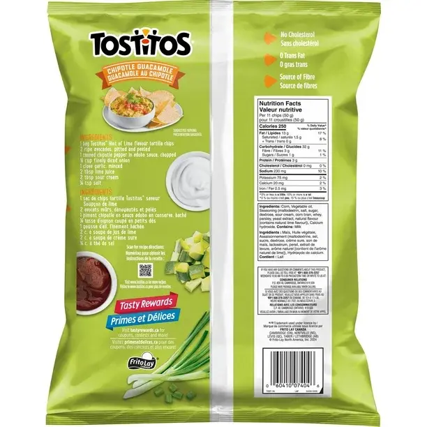 Thumbnail: Tostitos Hint of Lime Flavour Tortilla Chips, 245G