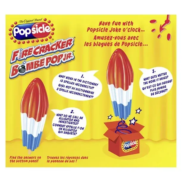 Miniature : Popsicle Firecracker Cerise, Citron, Framboise Bleue Barres Glacées 50 ml