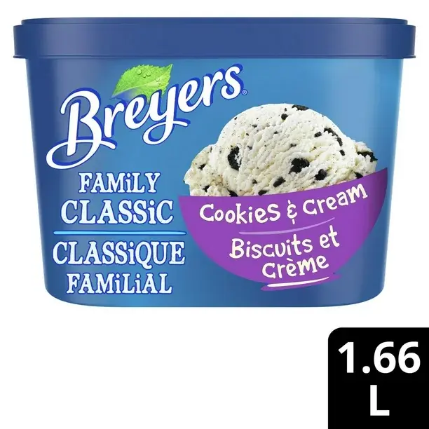 Thumbnail: Breyers Family Classic with real ingredients Cookies & Cream Frozen Dessert, 1.6